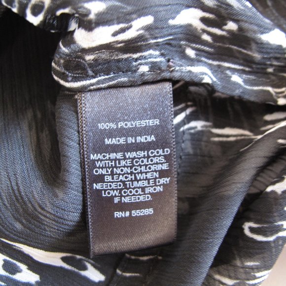 EXPRESS Black and White Chiffon Blouse - Picture 13 of 14